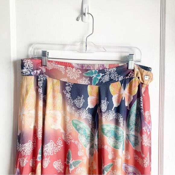 Soft Surroundings Butterfly Jardin D'eau Maxi Skirt Batik Watercolors NWT Large - Picture 10 of 14